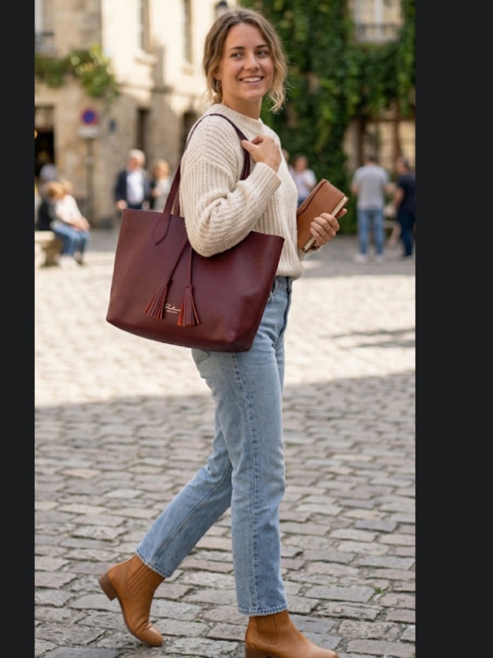 Elegant Burgundy Tote Bag